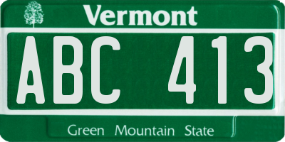 VT license plate ABC413