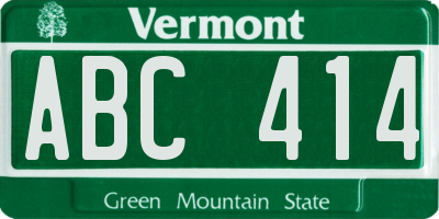 VT license plate ABC414