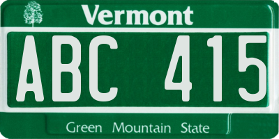 VT license plate ABC415