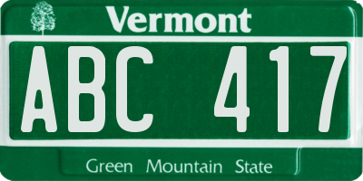 VT license plate ABC417