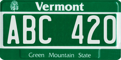 VT license plate ABC420