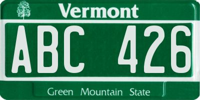 VT license plate ABC426