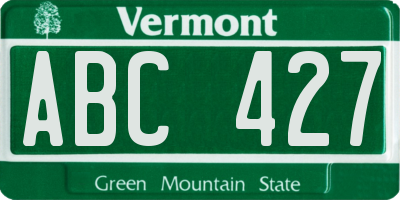 VT license plate ABC427