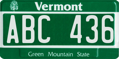 VT license plate ABC436