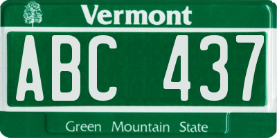 VT license plate ABC437