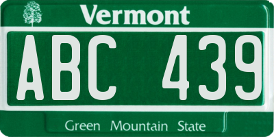 VT license plate ABC439