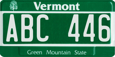 VT license plate ABC446