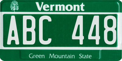 VT license plate ABC448