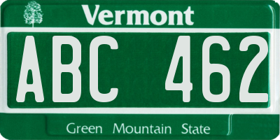 VT license plate ABC462