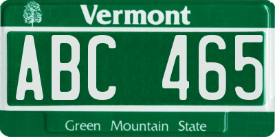 VT license plate ABC465