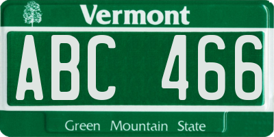 VT license plate ABC466