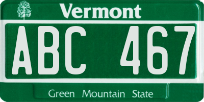 VT license plate ABC467