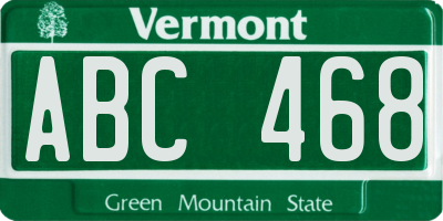 VT license plate ABC468