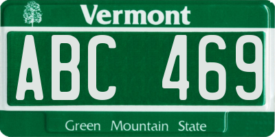 VT license plate ABC469