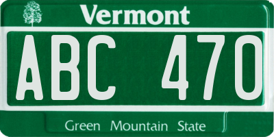 VT license plate ABC470