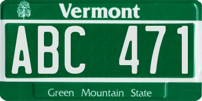 VT license plate ABC471