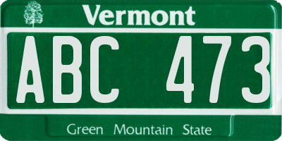 VT license plate ABC473