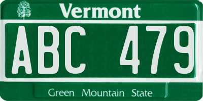 VT license plate ABC479