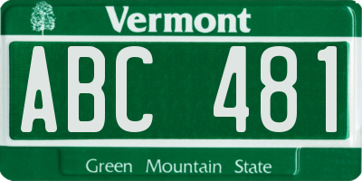 VT license plate ABC481