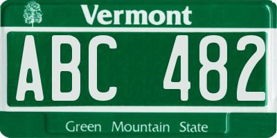 VT license plate ABC482