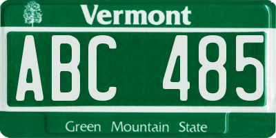 VT license plate ABC485