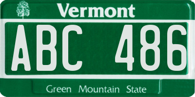 VT license plate ABC486