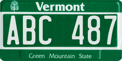 VT license plate ABC487