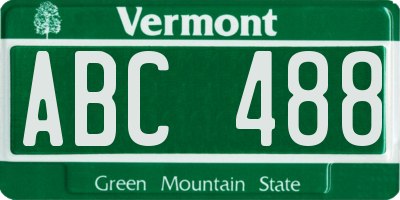 VT license plate ABC488