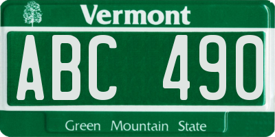 VT license plate ABC490