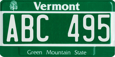 VT license plate ABC495