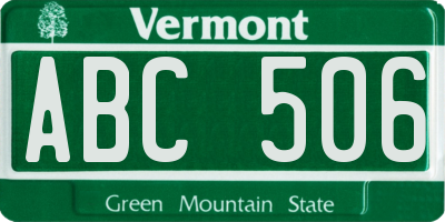 VT license plate ABC506