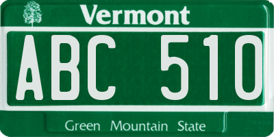 VT license plate ABC510