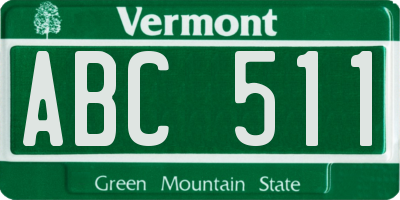 VT license plate ABC511