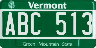 VT license plate ABC513