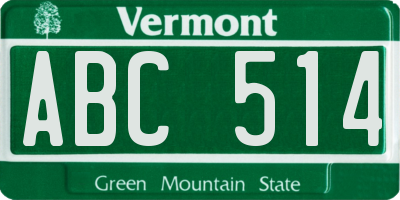 VT license plate ABC514