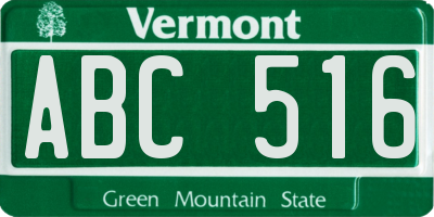 VT license plate ABC516