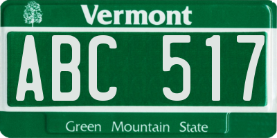 VT license plate ABC517