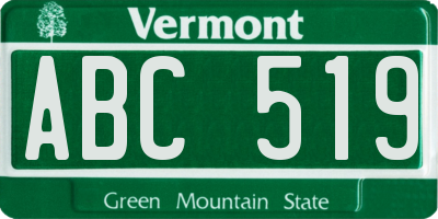 VT license plate ABC519