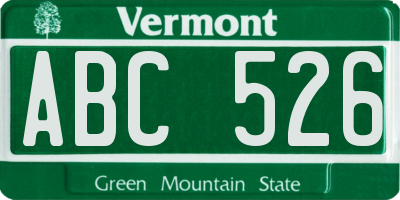 VT license plate ABC526