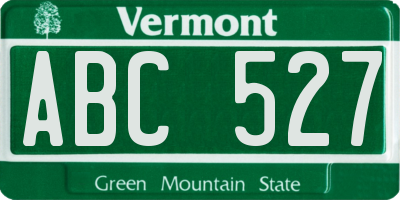 VT license plate ABC527