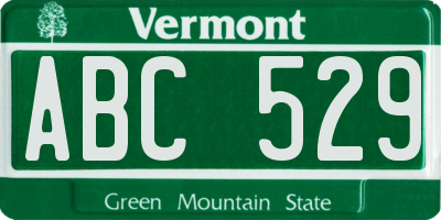 VT license plate ABC529