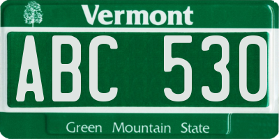 VT license plate ABC530