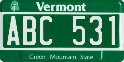 VT license plate ABC531