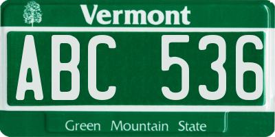 VT license plate ABC536