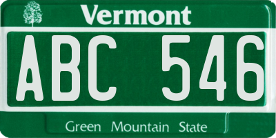 VT license plate ABC546