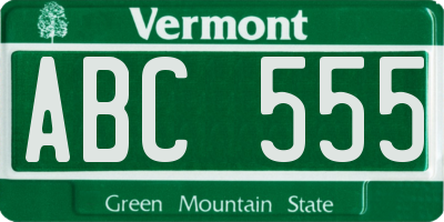 VT license plate ABC555