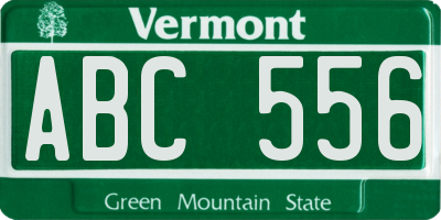 VT license plate ABC556