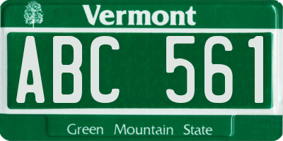 VT license plate ABC561