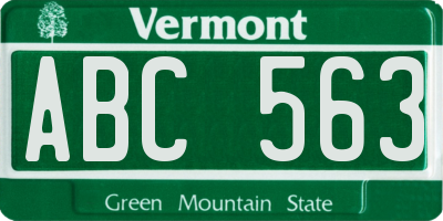 VT license plate ABC563