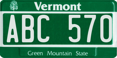 VT license plate ABC570